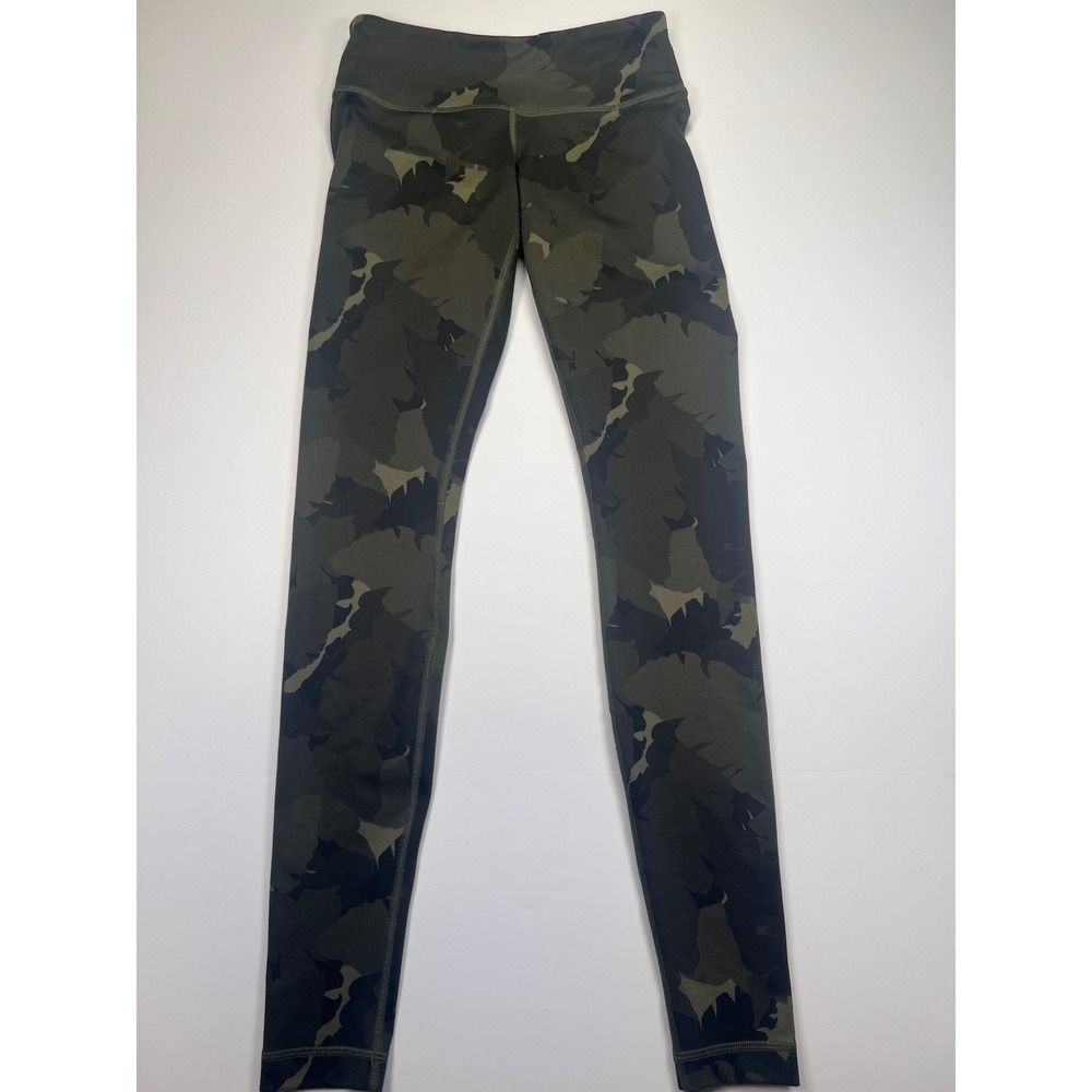 Lululemon Leggings Womens 4 Green Camo Wunder Under High Rise Full Length Tights